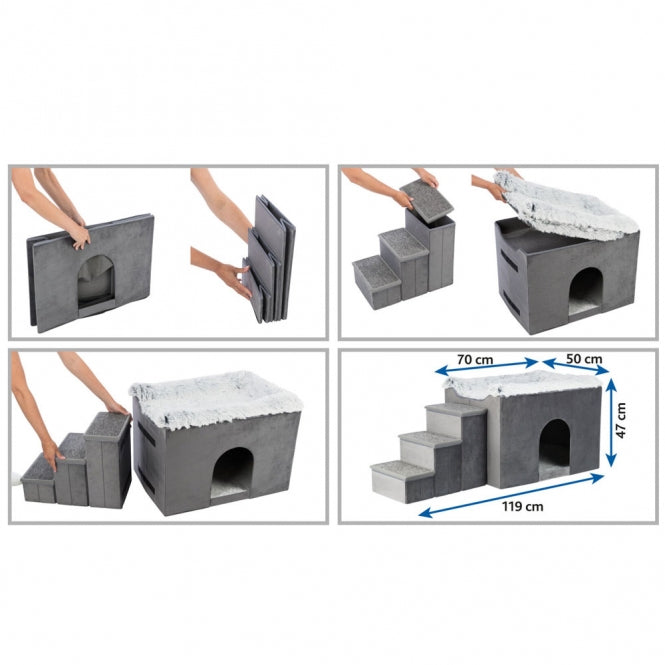 Trixie Höhle Harvey mit Treppe - 135 × 47 × 50 cm