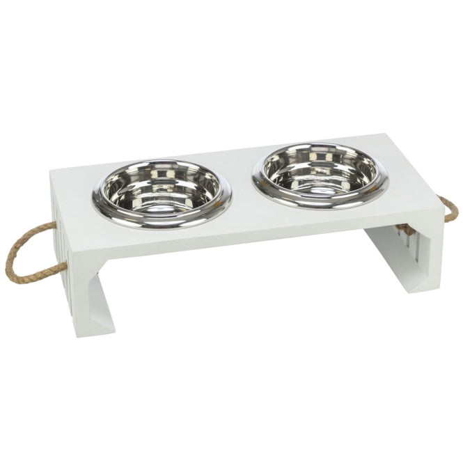 Trixie BE NORDIC Napf-Set, MDF/Edelstahl 2 × 0,4 l oder 2 x 0,9 l