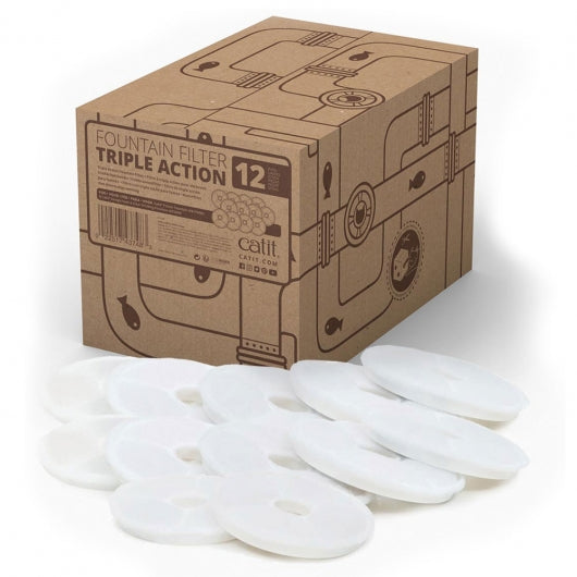 CATIT 2.0 Dreifachwirkender Trinkbrunnenfilter 12 Stück