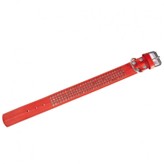 Karlie Vintage Halsband mit 4eck-Nieten 50mm - Rot