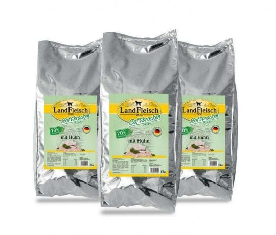 Landfleisch Softbrocken mit Huhn 3 x 5 kg